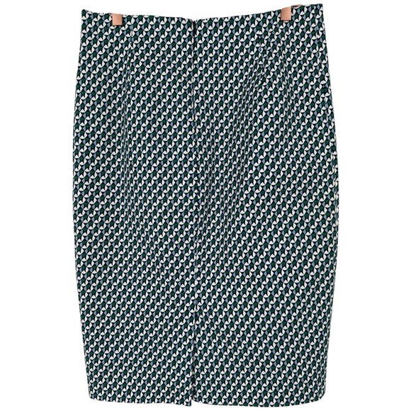 Boden Women's Richmond Pencil Skirt Green Blue Geometric Print Size 8‎ Preppy - Picture 5 of 12